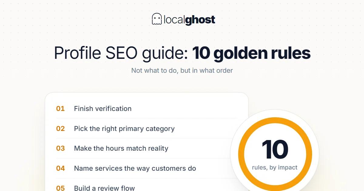 Cover: Google Business Profile SEO Guide: 10 Golden Rules