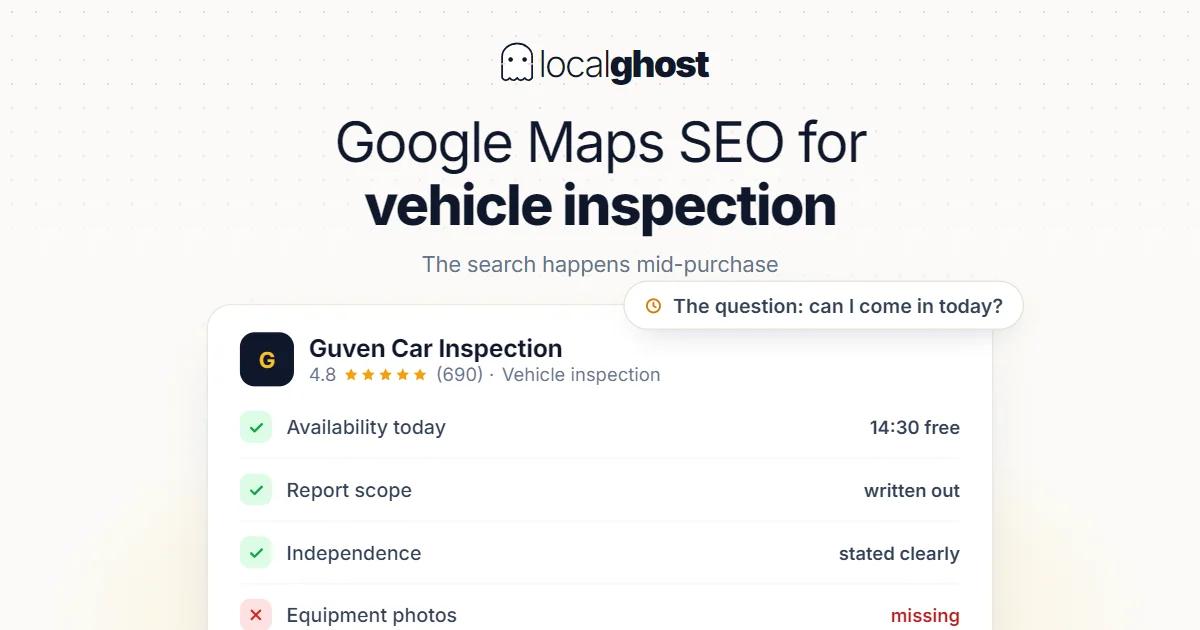 Cover: Google Maps SEO for Vehicle Inspection Services