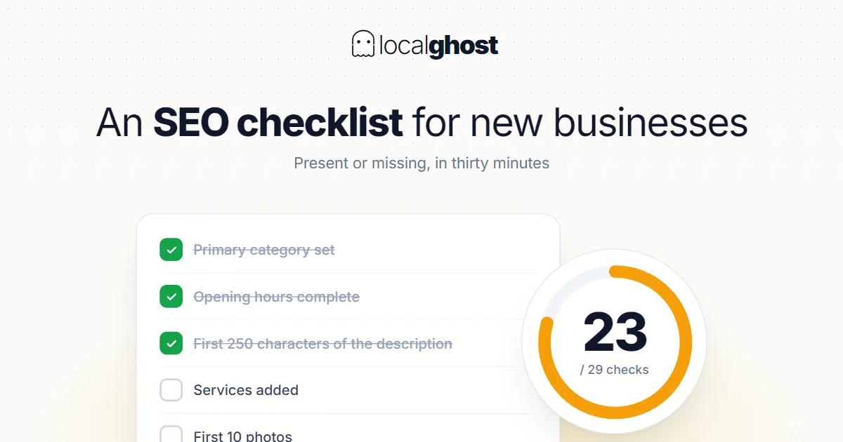 Cover: New Business SEO Checklist