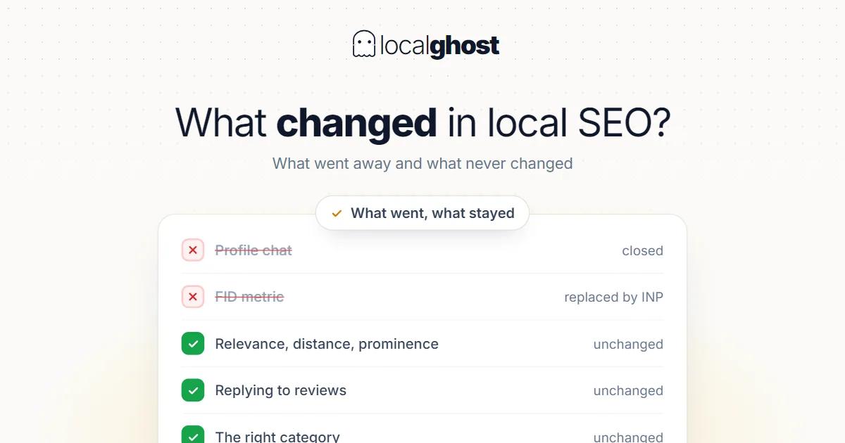Cover: What Changed in Local SEO and What Did Not