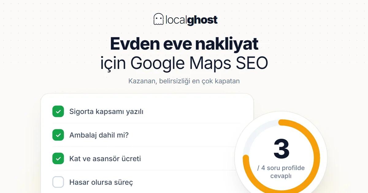 Kapak: Evden Eve Nakliyat İçin Google Maps SEO