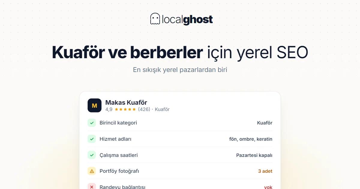 Kapak: Kuaför ve Berberler İçin Yerel SEO Stratejileri