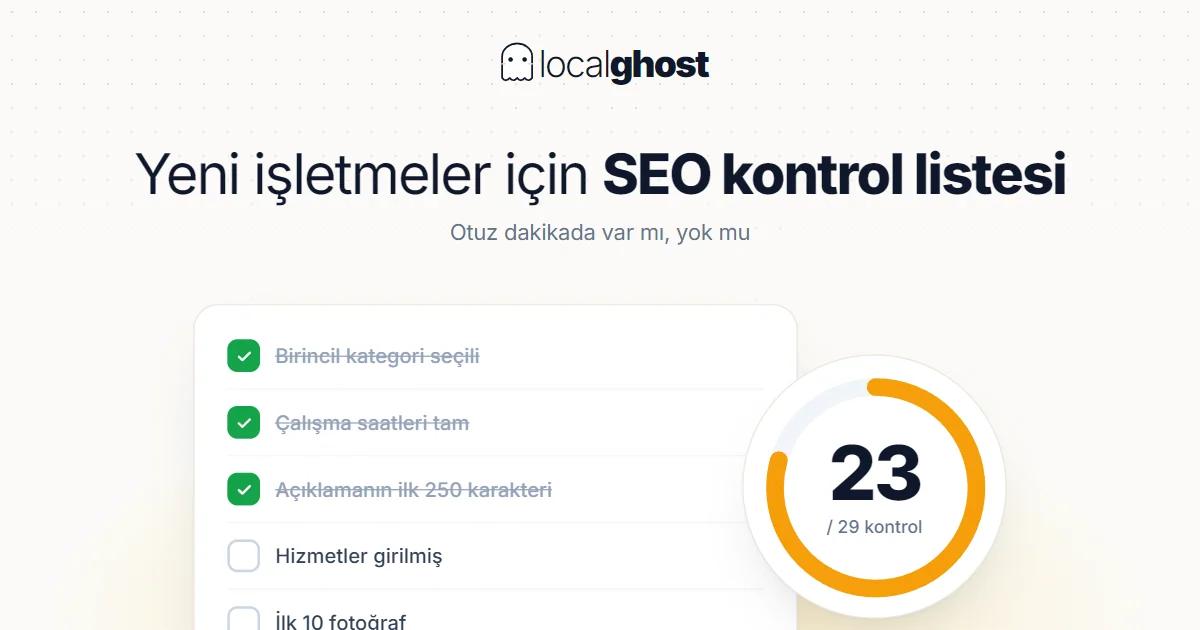 Kapak: Yeni İşletme Açanlar İçin SEO Kontrol Listesi