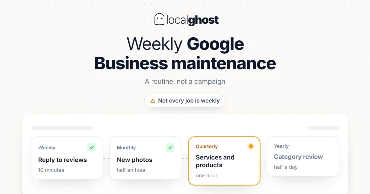 Cover: Weekly Google Business Maintenance Guide